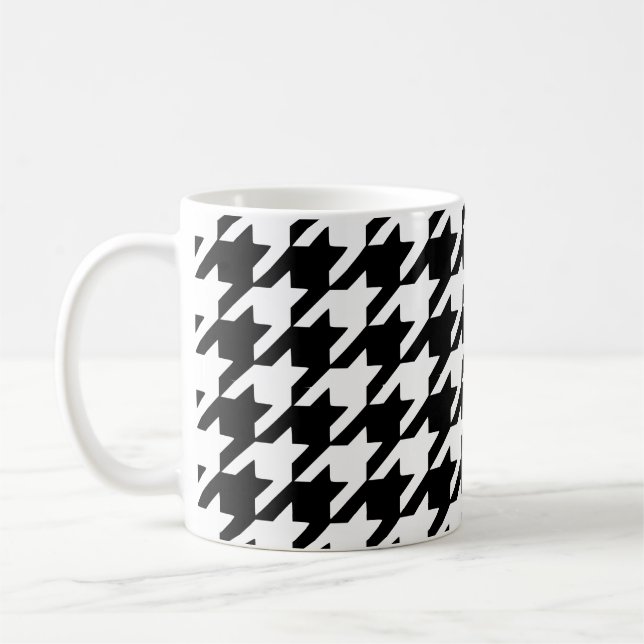 Mug de café noir Houndstooth (Gauche)
