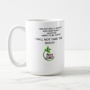 Mug de café non OGM, sain et heureux