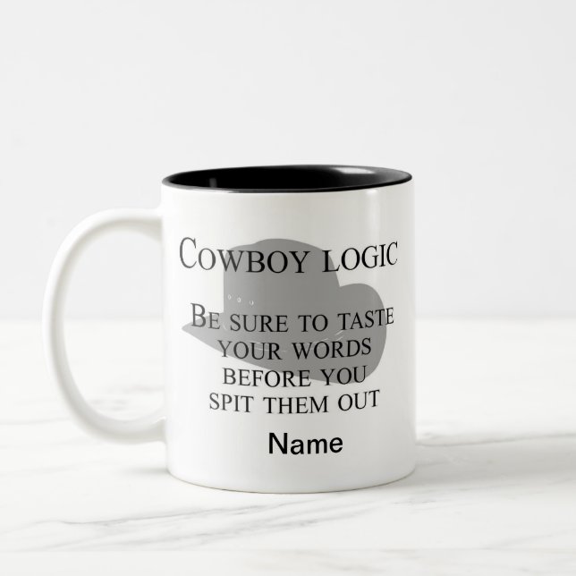 Mug de café occidental personnalisable | Cowboy Mu (Gauche)