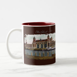 Mug de café peint sur Ellis Island