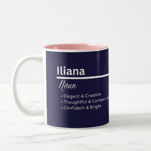 Mug de café personnalisé au nom d'Iliana