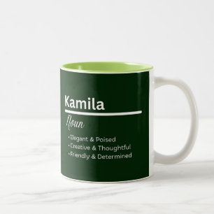 Mug de café personnalisé au nom Kamila