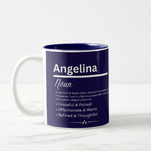 Mug de café personnalisé avec le prénom Angelina e