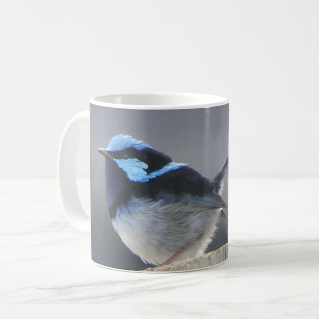 Mug de café personnalisé avec un Superb Fairywren  (Devant gauche)