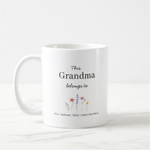 Mug de café personnalisé pour cinq petits-enfants