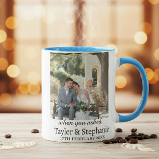 Mug de café photo de fiançailles de mariage person
