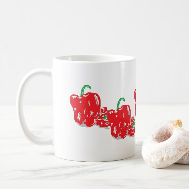 Mug de café : Poivrons rouges (Avec donut)