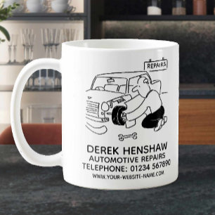 Mug de café promotionnel pour réparations automobi