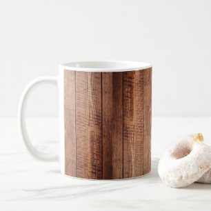 Mug de café rustique à l'aspect bois