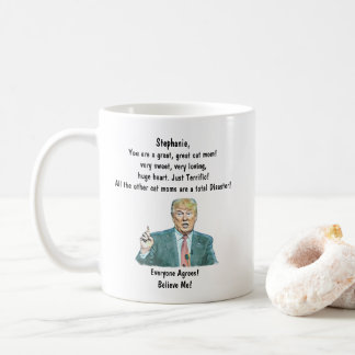 Mug de café Trump personnalisé pour Cat Mom Ajoute