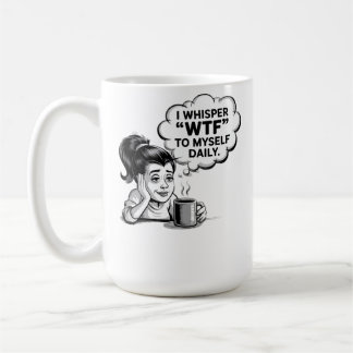 Mug de café Whisper WTF - Drôle dessin rétro