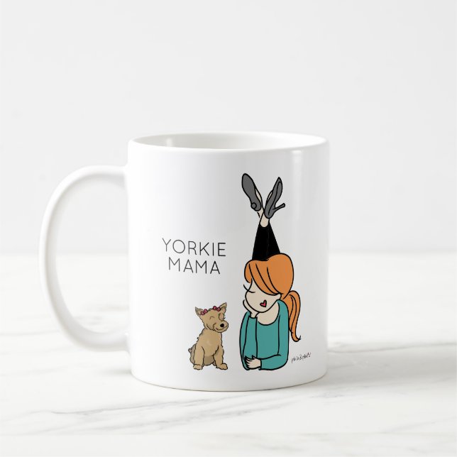 Mug de café Yorkie Mama personnalisé (Gauche)