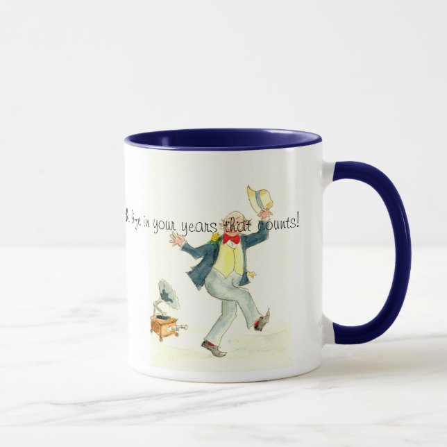 Mug de café 'Young at Heart' avec citation (Droite)
