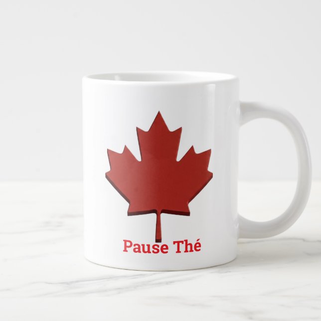 Mug de camping émaillé feuille d'érable Canada bil (Droite)