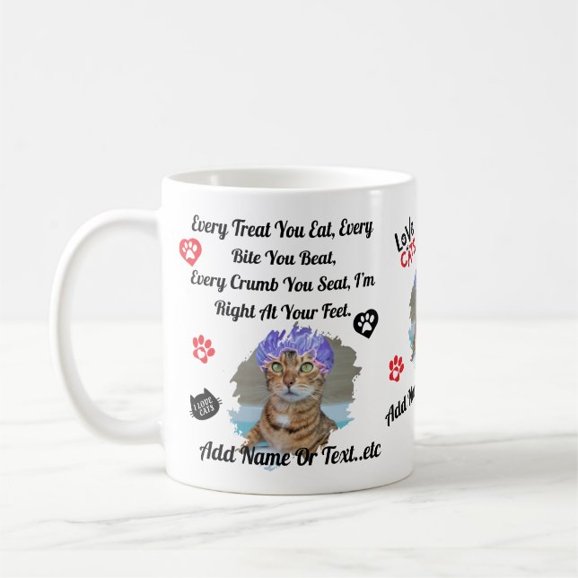 Mug de chat mignon personnalisé pour Amoureux de l (Gauche)