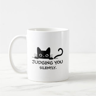 Mug de chat Noir Drôle - Vous Jugez Silencieusemen