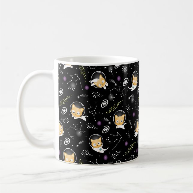 Mug de chat spatial - Chats d'astronautes en Galax (Gauche)