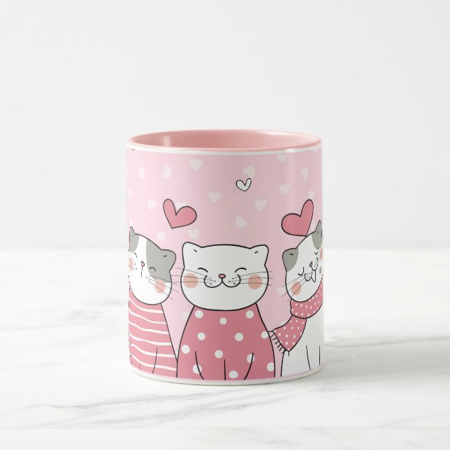 Mug de chats de Saint-Valentin (Centre)