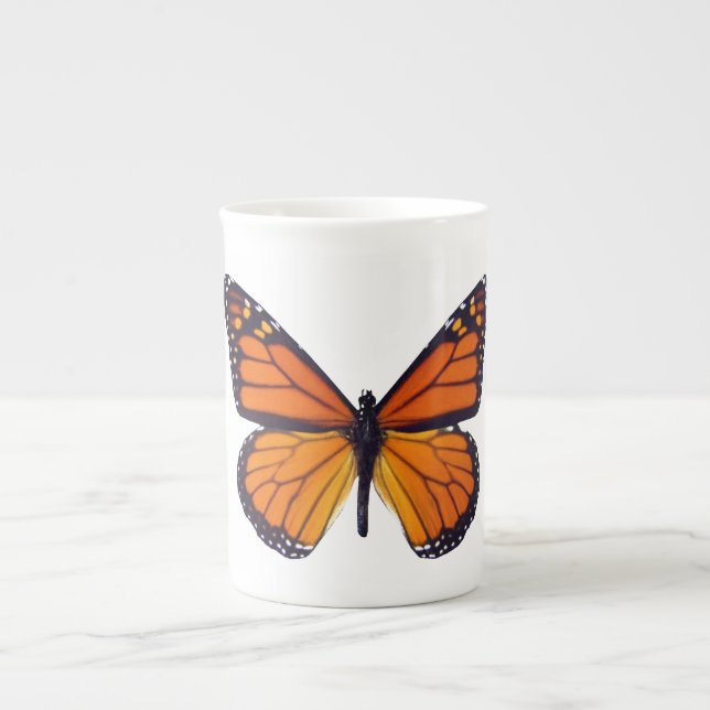 Mug de Chine orangé à papillon orange (Devant)