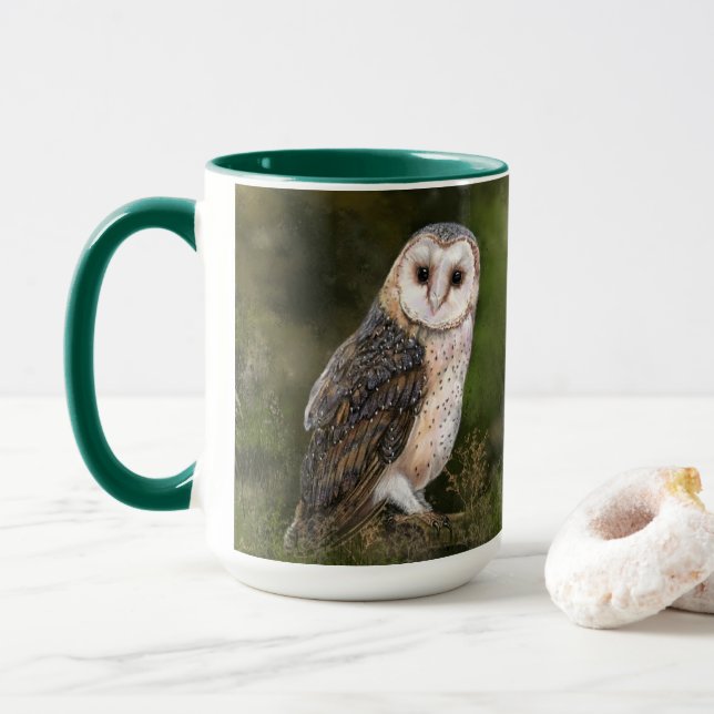 Mug de Chouette de l'Ouest - Peinture (Avec donut)