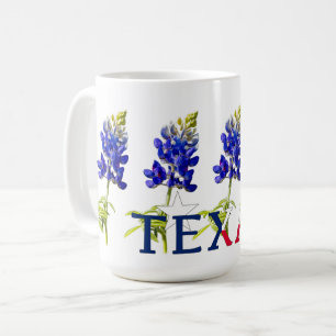 Mug de cinq fleurs de bleuets du Texas