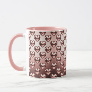 Mug de coeur d'or Rose romantique