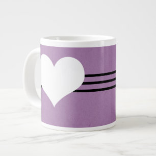 Mug de coeur mauve et moderne