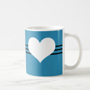 Mug de coeur moderne bleu