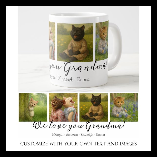 Mug de collage photo personnalisée avec des noms p (Créateur téléchargé)