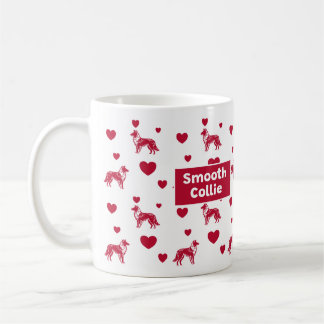 Mug De Collie Doux Avec Coeurs Rouges