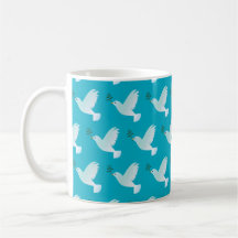Mug de colombe à motifs (bleu)