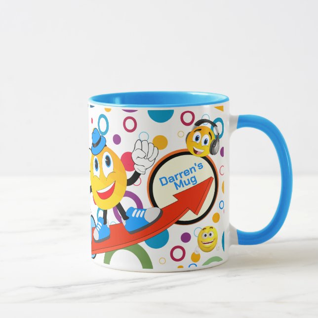 Mug de conception Emoji de bande dessinée couleur  (Droite)