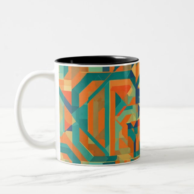 Mug de conception géométrique à trois tons (Gauche)