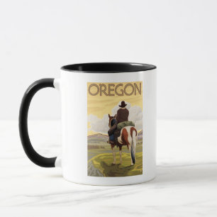 Mug De cowboy affiche de Vintage voyage à cheval