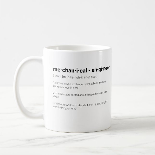Mug de définition de l'ingénieur mécanique (Gauche)