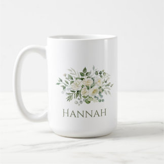 Mug de demoiselle d'honneur personnalisé à fleurs 