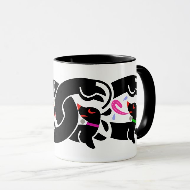 Mug de Doxies tordues noires (Devant droit)
