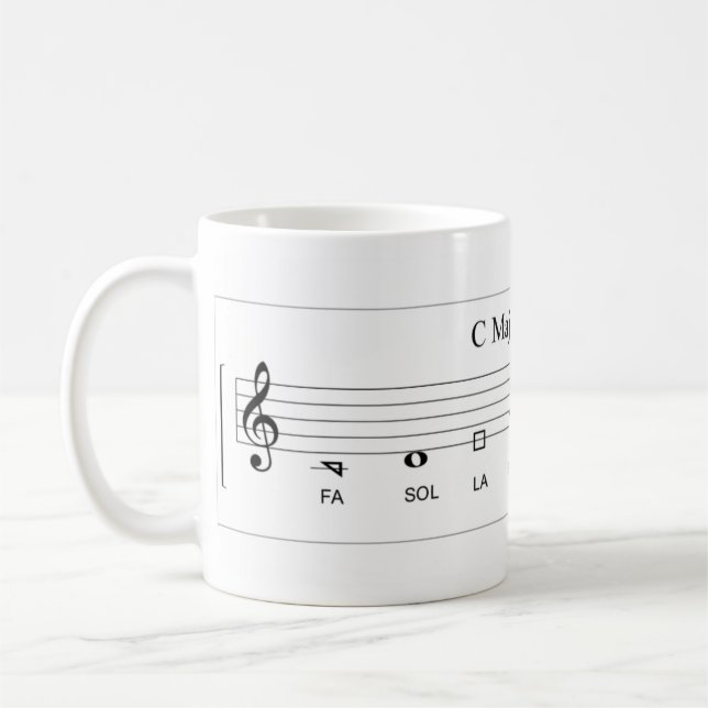 Mug "De fa échelle principale de forme-note de La (Gauche)