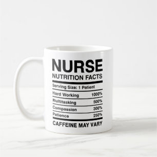 Mug de faits nutritionnels drôles pour infirmière,
