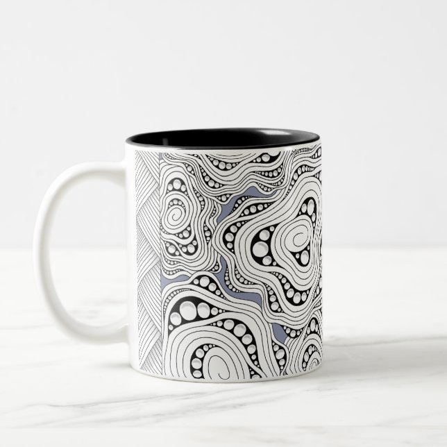 Mug de fleurs Abstraites monochromes (Gauche)