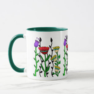Mug de fleurs blanches colorées