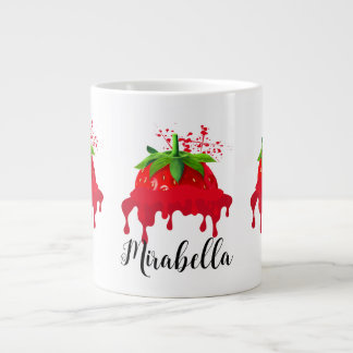 Mug de fraises avec nom, mignonne, Jour des Valent