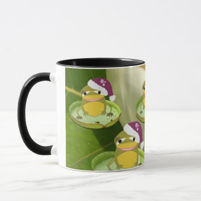 Mug de grenouilles de Noël humoristique (Gauche)
