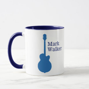 Mug de guitare bleu personnalisé pour le Rock Guit