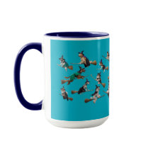 Mug de Halloween sorcière chien mignon