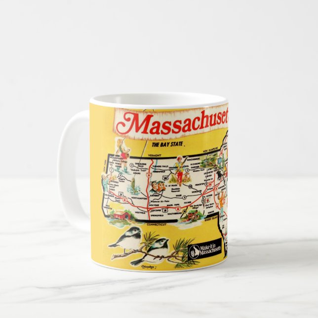 Mug de la carte d'état du Massachusetts (Devant gauche)