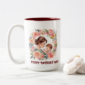 Mug de la fête des mères| Aquarelle Style Mug pour