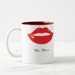 Mug de la mariée aux lèvres rouges