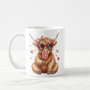 Mug de la Saint-Valentin Vache Highland Mignonne