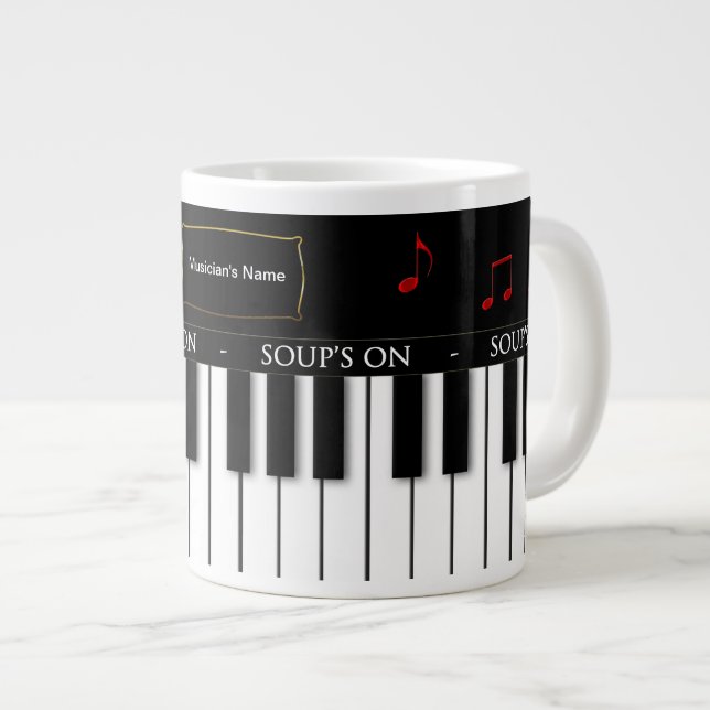 MUG DE LA SOUPE JUMBO DU MUSICIEN - CLAVIER PIANO (Devant droit)